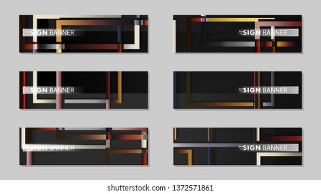 square banner vector collection. stone and brick gradient color composition