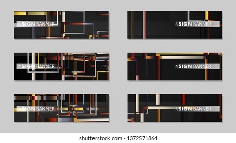 square banner vector collection. stone and brick gradient color composition