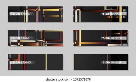 square banner vector collection. stone and brick gradient color composition