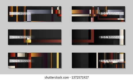 square banner vector collection. stone and brick gradient color composition