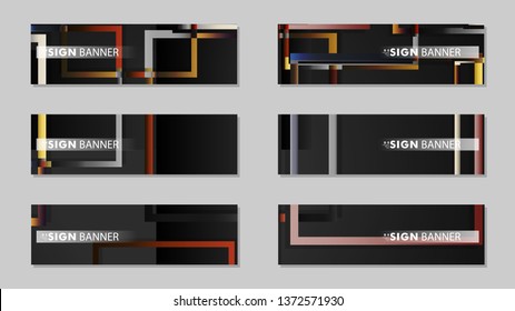 square banner vector collection. stone and brick gradient color composition