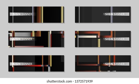 square banner vector collection. stone and brick gradient color composition