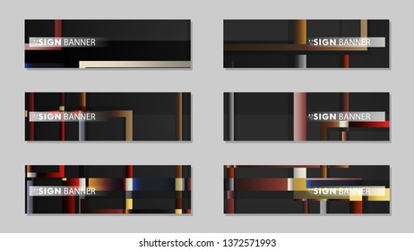square banner vector collection. stone and brick gradient color composition