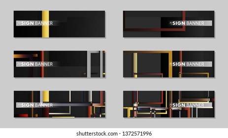 square banner vector collection. stone and brick gradient color composition