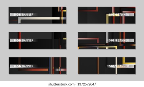 square banner vector collection. stone and brick gradient color composition