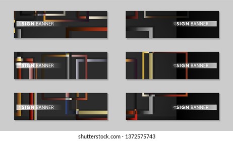 square banner vector collection. stone and brick gradient color composition