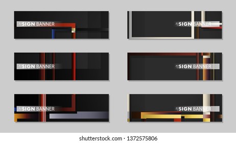 square banner vector collection. stone and brick gradient color composition