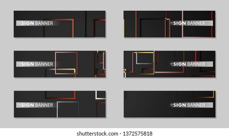 square banner vector collection. stone and brick gradient color composition