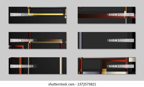square banner vector collection. stone and brick gradient color composition
