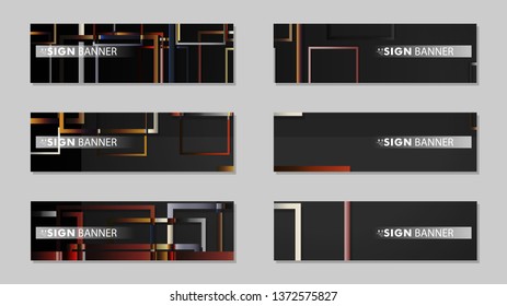 square banner vector collection. stone and brick gradient color composition