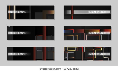 square banner vector collection. stone and brick gradient color composition