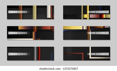 square banner vector collection. stone and brick gradient color composition