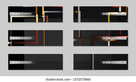 square banner vector collection. stone and brick gradient color composition
