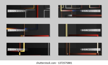 square banner vector collection. stone and brick gradient color composition