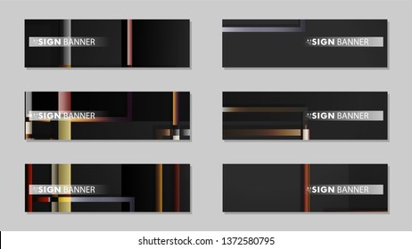 square banner vector collection. stone and brick gradient color composition