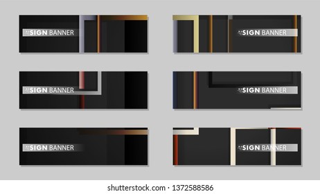 square banner vector collection. stone and brick gradient color composition