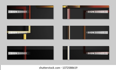 square banner vector collection. stone and brick gradient color composition
