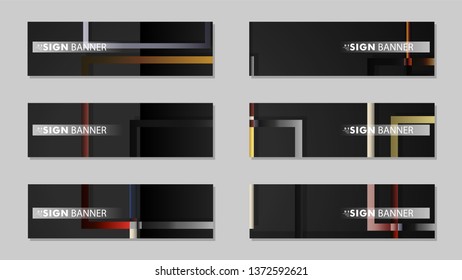 square banner vector collection. stone and brick gradient color composition