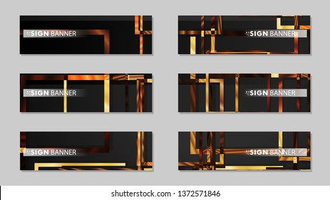 square banner vector collection. wood gradient color composition