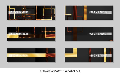 square banner vector collection. wood gradient color composition