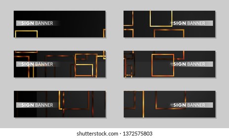 square banner vector collection. wood gradient color composition