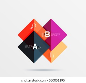 Square banner. Vector template background for workflow layout, diagram, number options or web design
