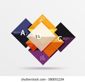 Square banner. Vector template background for workflow layout, diagram, number options or web design