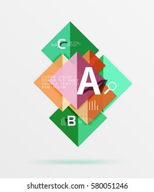 Square banner. Vector template background for workflow layout, diagram, number options or web design