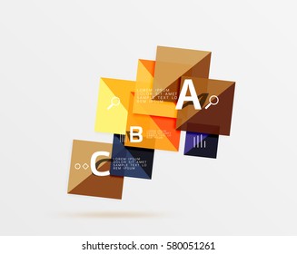 Square banner. Vector template background for workflow layout, diagram, number options or web design