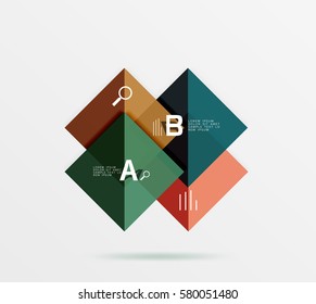 Square banner. Vector template background for workflow layout, diagram, number options or web design