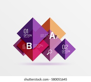 Square banner. Vector template background for workflow layout, diagram, number options or web design