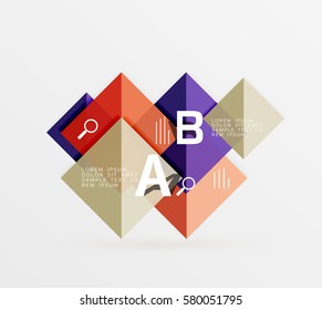 Square banner. Vector template background for workflow layout, diagram, number options or web design