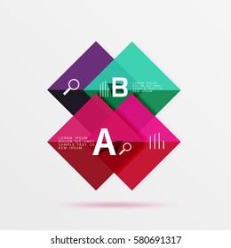 Square banner. Vector template background for workflow layout, diagram, number options or web design