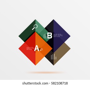 Square banner. Vector template background for workflow layout, diagram, number options or web design