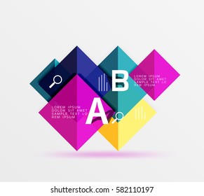 Square banner. Vector template background for workflow layout, diagram, number options or web design