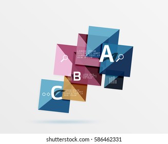 Square banner. Vector template background for workflow layout, diagram, number options or web design