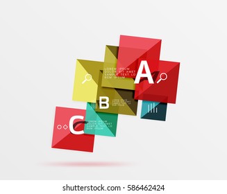 Square banner. Vector template background for workflow layout, diagram, number options or web design