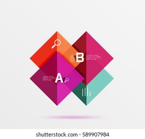 Square banner. Vector template background for workflow layout, diagram, number options or web design