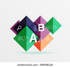 Square banner. Vector template background for workflow layout, diagram, number options or web design