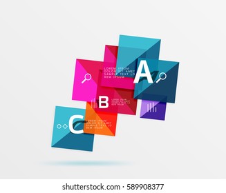Square banner. Vector template background for workflow layout, diagram, number options or web design