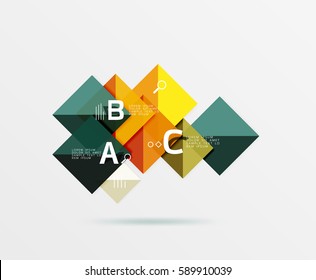 Square banner. Vector template background for workflow layout, diagram, number options or web design