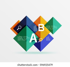 Square banner. Vector template background for workflow layout, diagram, number options or web design