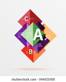 Square banner. Vector template background for workflow layout, diagram, number options or web design