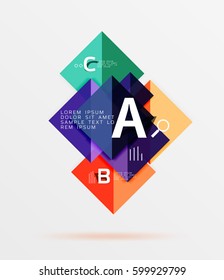Square banner. Vector template background for workflow layout, diagram, number options or web design