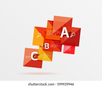Square banner. Vector template background for workflow layout, diagram, number options or web design