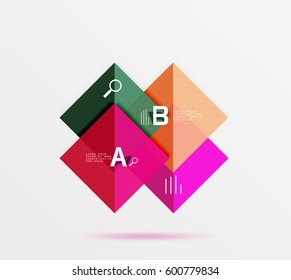 Square banner. Vector template background for workflow layout, diagram, number options or web design