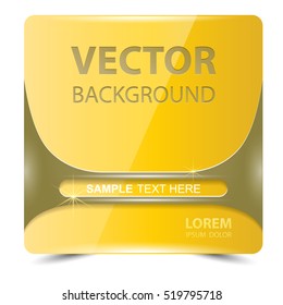 Square banner yellow horizontal color strip metal