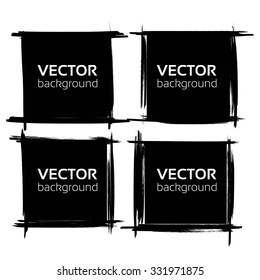Square banners from black textured strokes