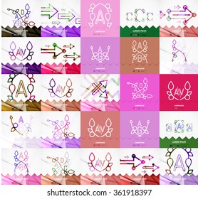 Square banners with linear elements