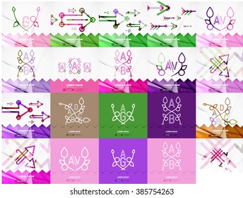 Square banners with linear elements